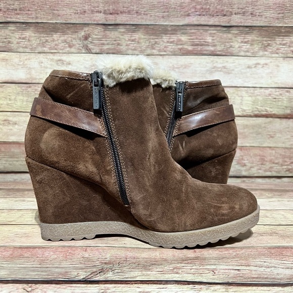 Aquatalia Brown Suede Christa Ankle Boots - Picture 2 of 10